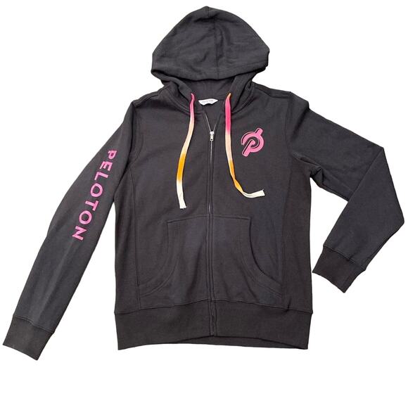 Peloton Women's Ultimate Fleece Full Zip Hoodie Gray Pink Size M - Picture 2 of 9